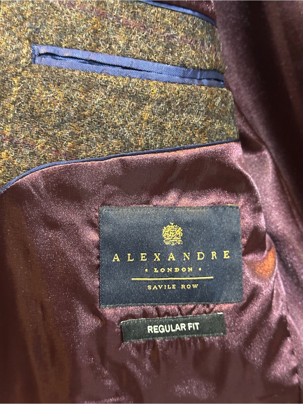 Alexandre London Savile Row 42R Abraham Moon Shetland Wool Tweed Blazer - Picture 4 of 5